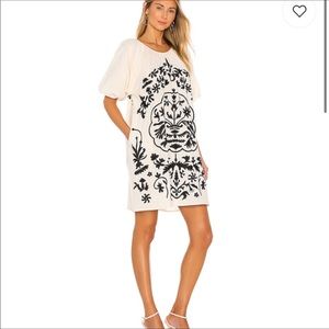 Fiona Embroidered mini dress in Ivory size XS
